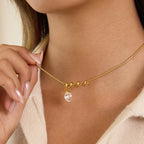 Ars Classic Water Drop Zircon Pendant Necklace 18k Gold Plated Stainless Steel Thin Chain Necklaces Women’s Choker Necklaces