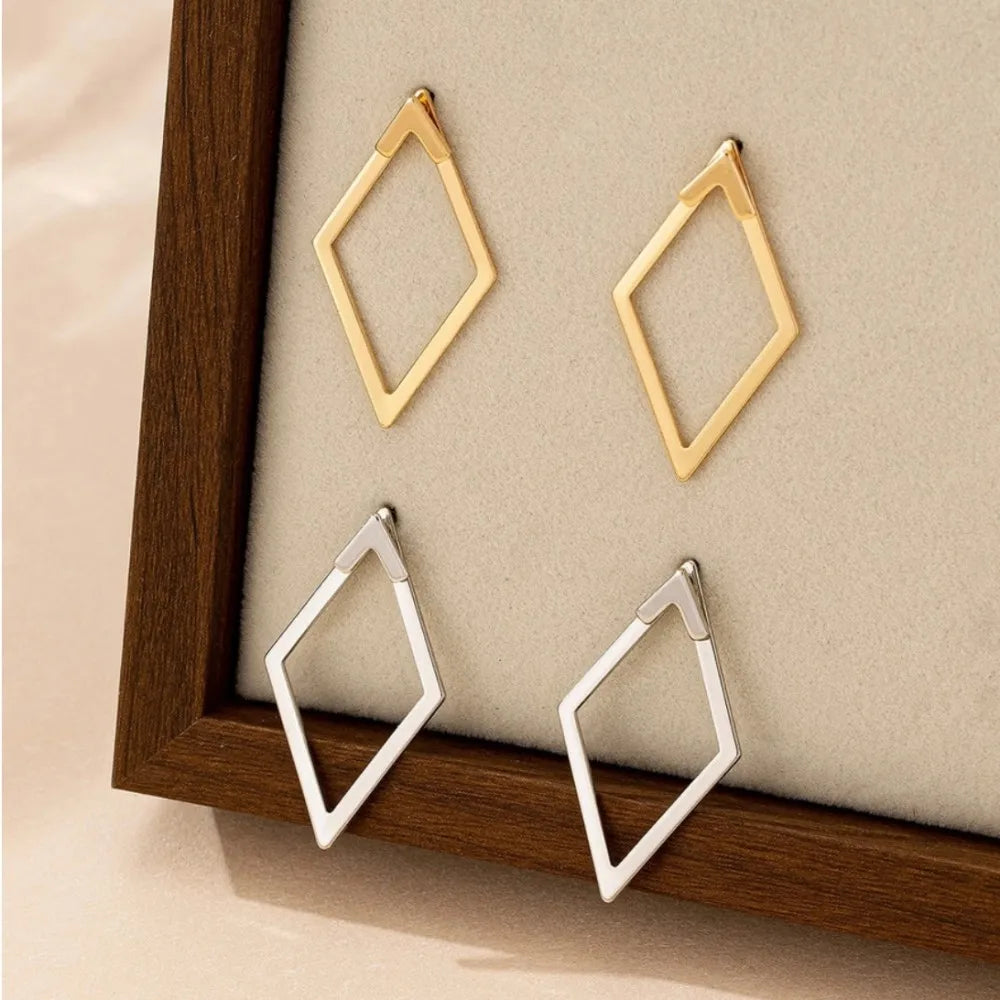 1/3Pairs Studs Set of Earrings for Women Gold Color Double Layer Geometric Square Statement Loop 316L Stainless Steel Jewelry