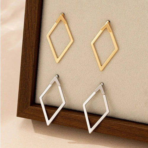 1/3Pairs Studs Set of Earrings for Women Gold Color Double Layer Geometric Square Statement Loop 316L Stainless Steel Jewelry