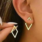 1/3Pairs Studs Set of Earrings for Women Gold Color Double Layer Geometric Square Statement Loop 316L Stainless Steel Jewelry