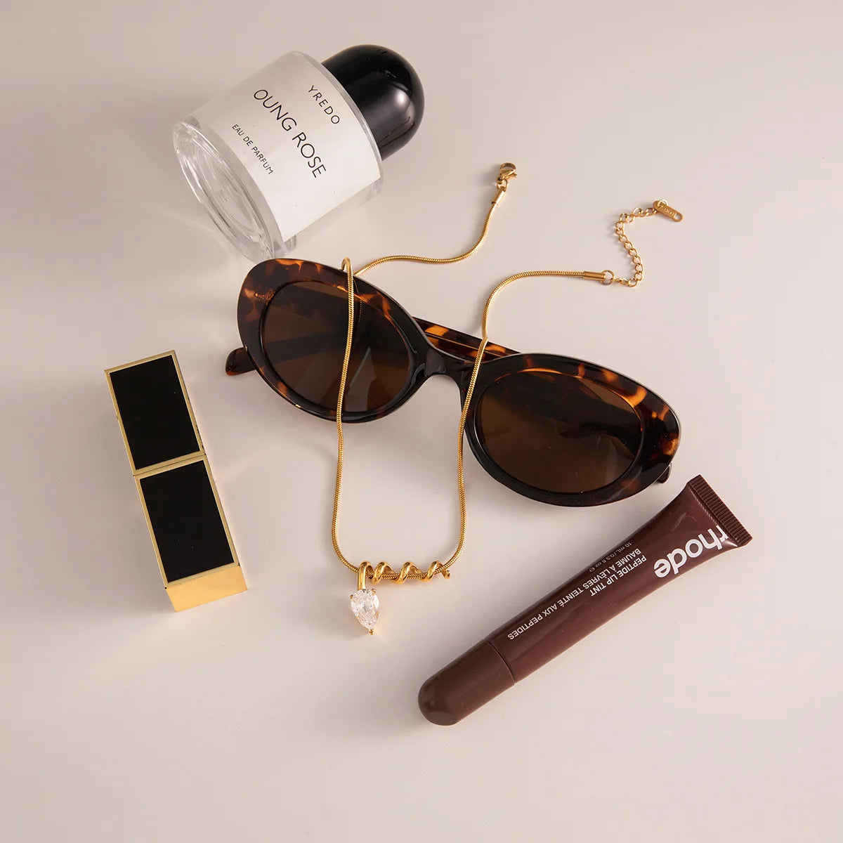 Ars Classic Water Drop Zircon Pendant Necklace 18k Gold Plated Stainless Steel Thin Chain Necklaces Women’s Choker Necklaces